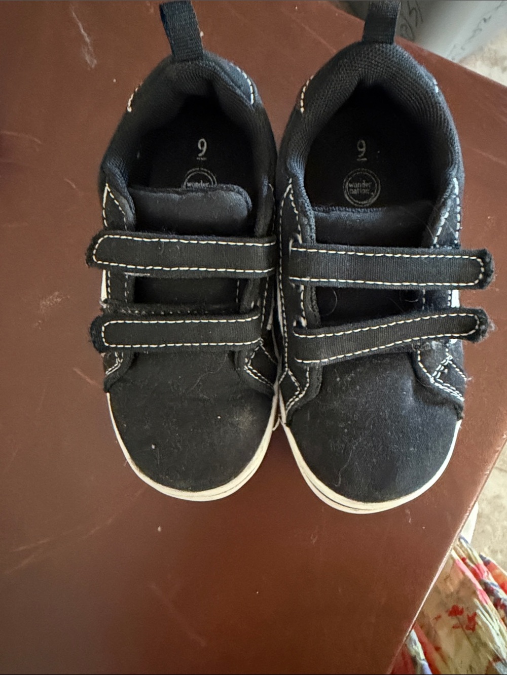 wonder nation Black Kids Velcro Sneakers